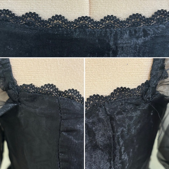 Francesca’s Alisia puff sleeve babydoll swing dress, black - Picture 10 of 16